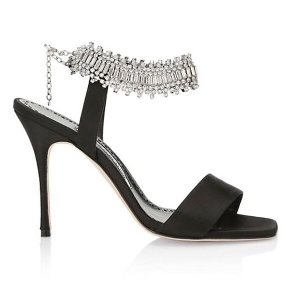 Manolo Blahnik Parinasan 105 Embellished Sandals size 35 - Picture 1 of 12